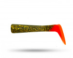 Esox Inc Paddle Tail - MotorOil Orange Hot Tail